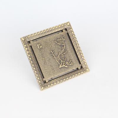 China Modern 5-Inch Brass Bathroom Shower Drains Square Shower Floor Waste Drain with Basin Usage for Hotels for sale