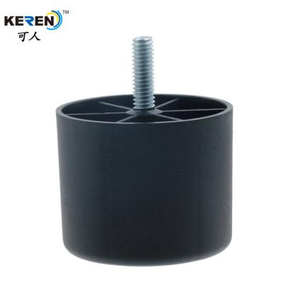 China KR-P0394 HDPE Plastic 2 Inch Sofa Legs Round 2000PCS Quick Fitting 49g Weight for sale