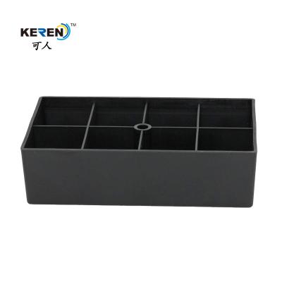 China KR-P0265 55mmH Plastic Cabinet Feet Home Use , Rectangle Plastic Furniture Legs No Noisy for sale