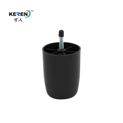 China KR-P0114 4 Inch Pp Plastic Furniture Legs Replacement , Round Screw Plastic Couch Feet for sale