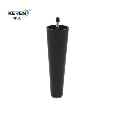 China KR-P0297 Black Plastic Sofa Legs Replacement 200mm Height With Bolt No Noisy for sale