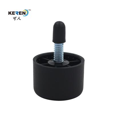 China KR-P0250 Customized Plastic Furniture Feet Adjustable Feet Lowes M6 Screw Black Color for sale