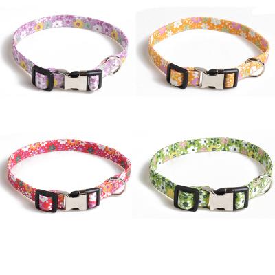 China Amigo Dog Collars Safety Quick Release Soft Comfortable Cute Floral DETACHED Custom Luxury Pet Collar for Small Medium Large Dogs for sale