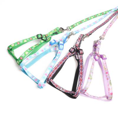 China Viable Designer Wholesale 11 Designs Custom Logo S M Nylon Pet Harness And Nylon Dog Bungee Leash for sale