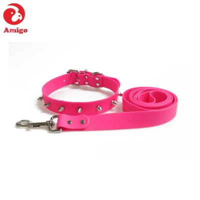 China Amigo Viable Best Selling Rubber Based Glue PVC Adjustable Comfortable Dog Collar Leash for sale