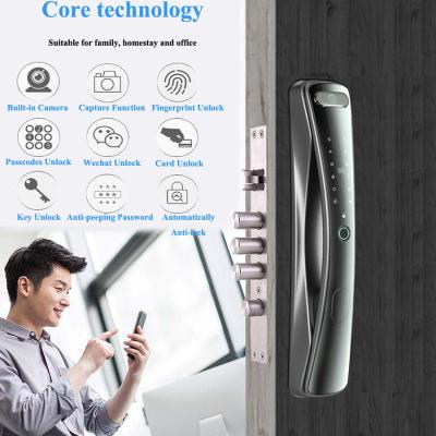 China 2021 Hot Sale Aluminum Alloy Digitallockdoor Touch Screen Screen Door Lock Mobile Phone Control Wifi Lock Fully Automatically for sale