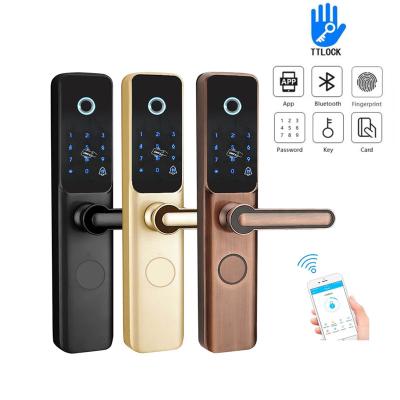 China Aluminum alloy Ble wifi smart fingerprint door locks with TT lock APP for sale