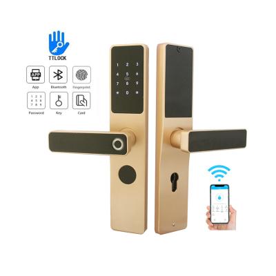 China Aluminum Alloy Wholesale Price Smart Lock Fingerprint Door With Intelligent Passage Mode Lock For Door for sale