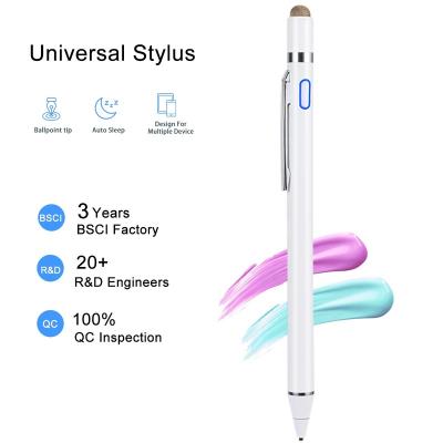 China Wholesale Aluminum Universal Compatibility 2 In 1 Active Suction Pen For Apple With 1.5mm Digital Stylus Fine Point Tip Laptop And Android Phone for sale