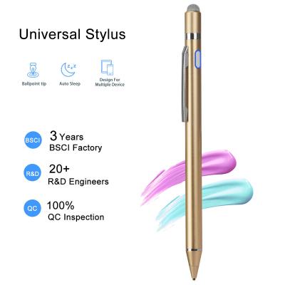 China Cell Phone Universal Touch Screen Pen For Apple Ipad Capacitive Pencil Stylus Pen 2 in 1 for Xiaomi Tablet for sale