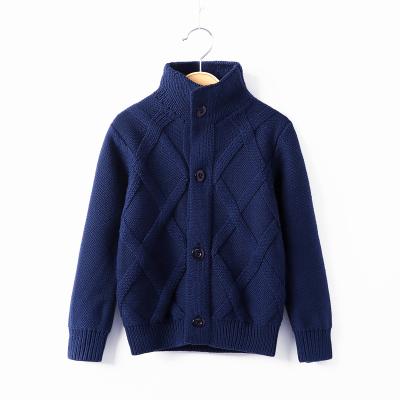 China 2022 New Boys High Collar Cardigan Fashion College Style Tapestry Upper Sweater Anti-Shrink For 3-8 Years Old Children In Autumn And Winter for sale