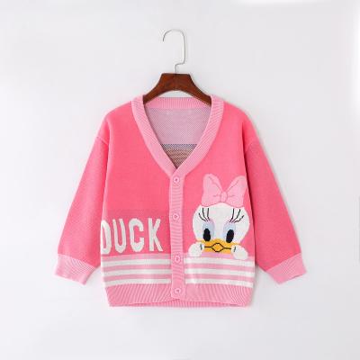 China 2022 Autumn new girls' cardigan fashion hot spring jacquard and cartoon top thin children's sweaters OEM/odm for sale