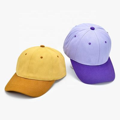 China JOINT Panel Baseball Cap Men's Multi Color 6 Color Women Plain Blank Cotton 2 Custom Two Tone Dad Hat for sale