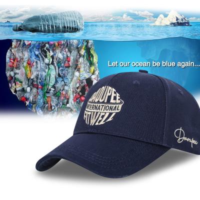 China GRS Certified Factory COMMON Custom Recycled Sustainable Eco Friendly Baseball Cap And Ocean Plastic Cloth Hat for sale