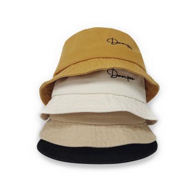 China Character Spring Summer Fashion Bulk Order Brand Model High Quality Custom Woman Washed Cotton Bucket Hat Design for sale