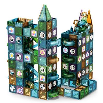 China 500pcs TOY 3D DIY Race Educational Magnetic Colorful Magnetic Tiles Toys Safe Marble Building Blocks For Kids for sale