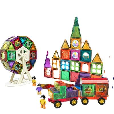 China Earlier Education 180Pcs Plastic Magnetic Tiles Blocks Toys Educational 3d Toys Magnet Tiles Toys With Ferris Wheel for sale