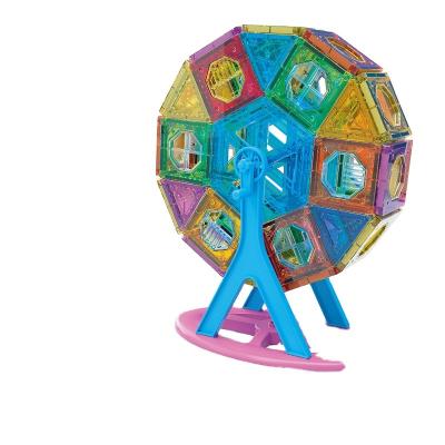 China Earlier Education Funny Magnetic Tiles 55pcs Building Blocks With Ferris Wheel for sale