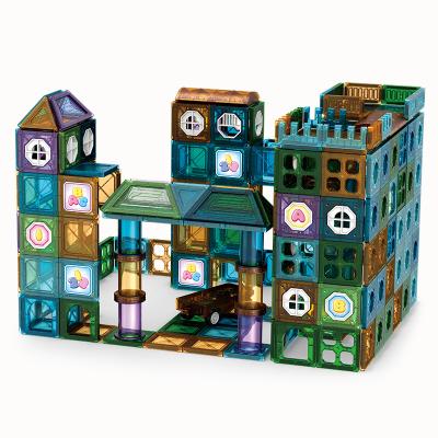 China DIY TOY 296PCS Blocks Magnetic Kids Tile Building Blocks Set, 3d Magnet Tiles Construction Playboard Building Educational Toys for sale