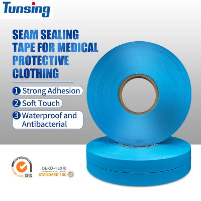 China 20mm Breedte Blauwe Waterdichte EVA Heat Seam Sealing Tape voor Beschermende Kleding Te koop