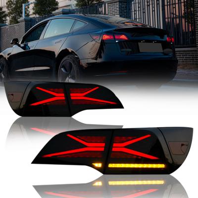 China Modified Car Lamp New Smoke Led Tail Light External Side Design For Tesla Model 3 2020 Led Tail Lamp for sale