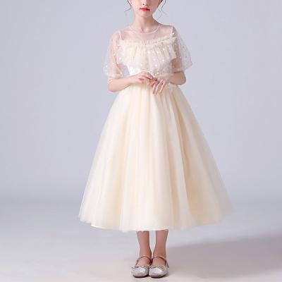 China Princess Dresses Piano Performance of 2021 Autumn European And American Sweet Romantic Washable Long Sleeve Half Gauze Children's Skirt for sale