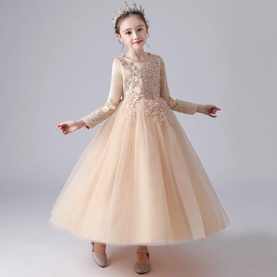 China Dry Cleaning 2021 New Autumn And Winter Chinese Style Girls Dress Long Party Dress Kids Floral Dresses Christmas Gift for sale