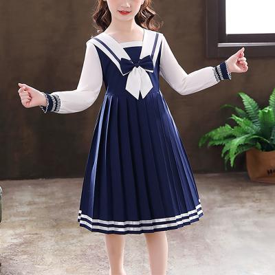 China 2021 Washable Spring and Autumn Korean Version Dresses Long Red Blue Short Princess Sheath Academy Style Skirt for 3-12 Years Girls for sale