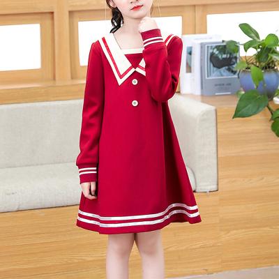 China 2021 washable new make autumn and winter Korean version dresses sailor Collar Long sheath princess short Academy Style Skirt for party for sale