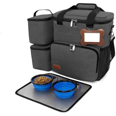 China Custom Viable Outdoor Logo Dog Food Storage Pet Travel Bag Weekend Hiking Camping Organizer for sale