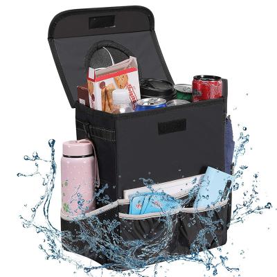 China Super Large Size Waterproof Automatic Car Trash Can Garbage Bin Large Capacity Garbage Bag With Lid And Storage Pockets for sale