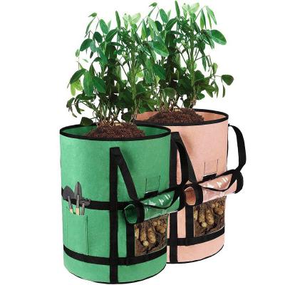 China Hot-selling Multifunctional Amazon Nursery Bags Plant Large Cheap Transplanting Cloth Bags Plant With Handles for sale