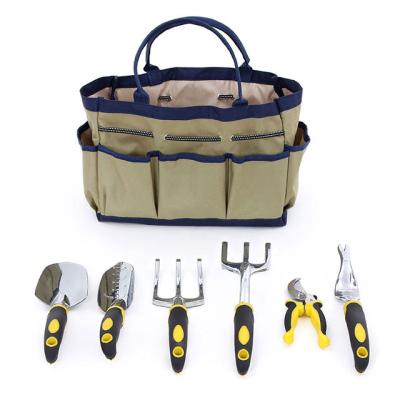 China Special tool bag set 7 piece tool bag set includes garden tote and 6 hand tools for sale