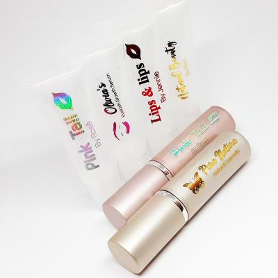 China Waterproof Lip Gloss Tube Bottom Number Clear Labels Sticker Private Label Custom Waterproof Labels For Cosmetic Bottles for sale