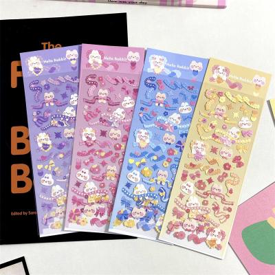 China Waterproof cute sequined animal decorative material stickers lace ribbon goo card sticker hand DIY account for sale