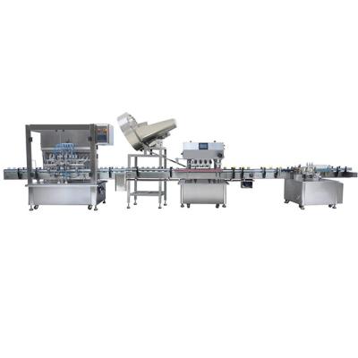 China Automatic 8 Heads Food T Piston Shaft Filling Capping And Paste Labeling Line for sale