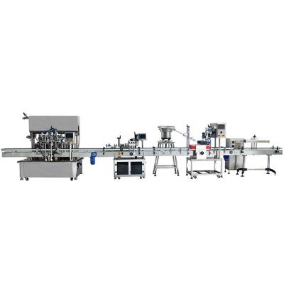 China Food T Gloex Automatic 5000ml 4 Head Filling Labeling Capping And Foil Sealing Line for sale