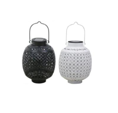 China Outdoor Garden Solar Metal Decorative Hand Held Hanging Rechargeable Lantern for sale