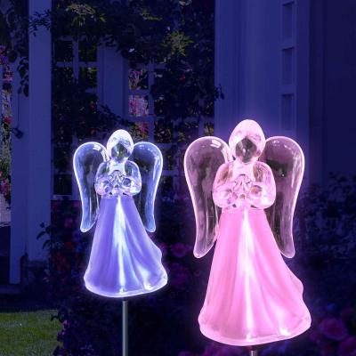 China Garden Color Changing Angel Garden Solar Stake Light for sale