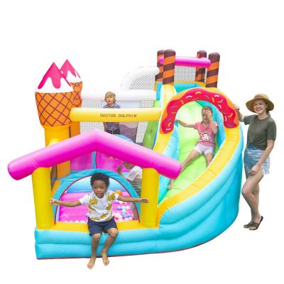 China Oxford Cloth Doctor Dolphin Ice Cream Kids Inflatable Bouncer Trampoline With Slide Air Cushion Theme Jumping For Indoor And Outdoor for sale