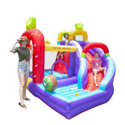 China Oxford Cloth Doctor Dolphin Air Cushion Inflatable Bouncer Chamber With Combo Slide For Sale Bag Party Set Custom Castle Birthday for sale