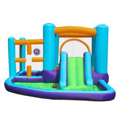 China 420D and 840D Oxford Cloth Combo Inflatable Stair Slide with Pool, Kids Jumper Castle Air Bounce House Wholesale for sale