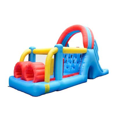 China 420D Oxford and PVC Tarpaulin Commercial Promotional Jumping Castle Bouncer Large Inflatable Water Obstacle Course With Slide for sale