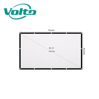 China Foldable projector screen 100 inch 16 inch 120: anti-creas polyester 9 portable outdoor folding projector screen for sale