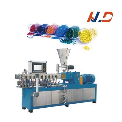 China Nanjing Henglande kleine Charge 50 kg/h 35 36 zweischraubender Kunststoffextruder für Farb-Masterbatch Masterbatch zu verkaufen