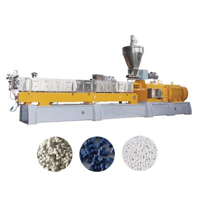 China PE met pigment Plastic Masterbatch Granules Making Machine Twin Screw Extruder Te koop