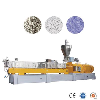 China ABS Filling Masterbatch Machine Twin Screw Extruder Granulator PLC Control for sale