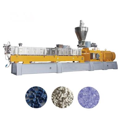 Chine Air-cooled hot cutting twin-screw extruder pe high filling punch masterbatch defoaming pelletizing machine à vendre