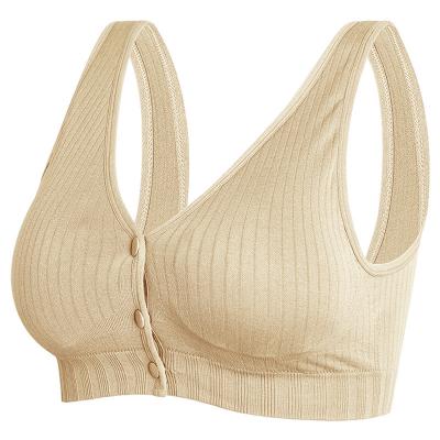 China Large Size Vest Type Radiation Protection Pregnant Women Breastfeeding Bra Button Open Adjustment Gathered Maternity Nursing Nursing Bra for sale