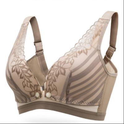 China Radiation Protection V Style Bra Push Up Button Open Sexy Lace Maternity Nursing Nursing Bra For Women for sale